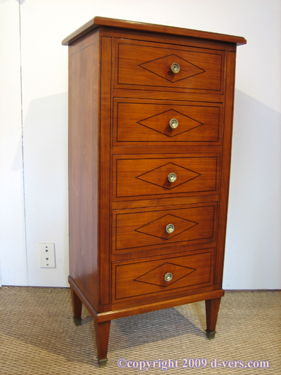 Classical Chiffonier 5 Drawer Cherry Wood French 20th Century Classical Chiffonier 5 Drawer Cherry Wood French 20th Century